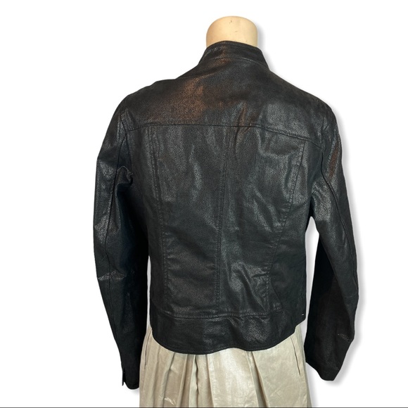Black Vegan Leather Moto Jacket - Picture 4 of 9